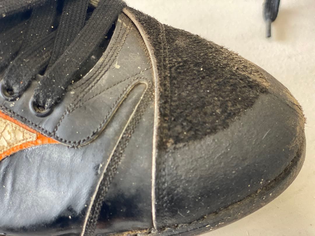 読売ジャイアンツ 桑田真澄実用 革底エナメルスパイク 縫い付けP革付き