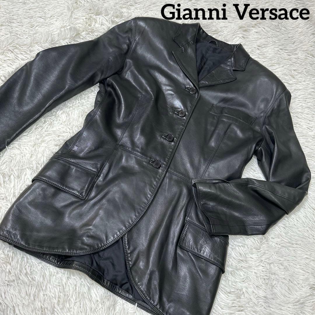 Gianni Versaceレザージャケット ブラック系 レディース Gianni Versace】【イタリア製】【アウター】ジャンニヴェルサーチ