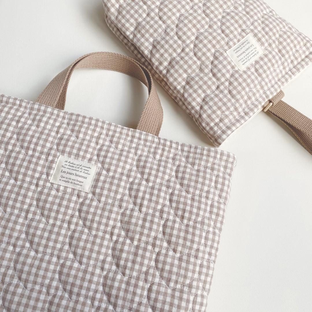 入園入学 4点セット ハート キルティング レッスンバッグ 上靴入れ