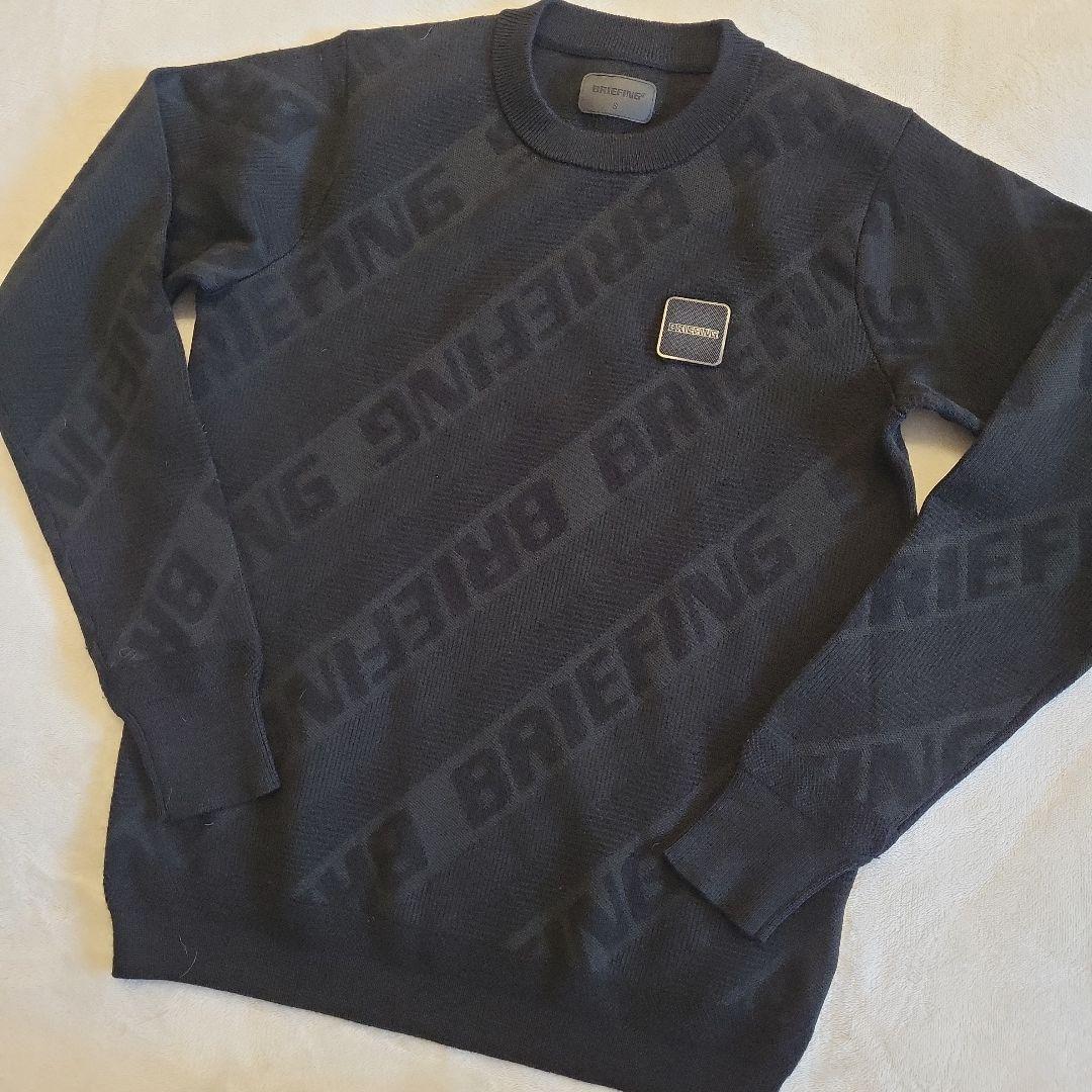 冬ゴルフオススメ‼️あったかウール❤BRIEFING ブラックお洒落総柄ニット☆ BRIEFING（ブリーフィング） セーター ニット 「BRIEFING GOLF