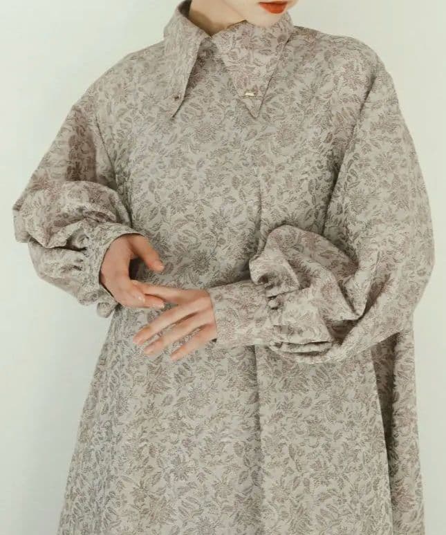 foufou ジャカードボタンダウンワンピース ≪通常販売≫jacquard button down one piece（ジャカードボタンダウン