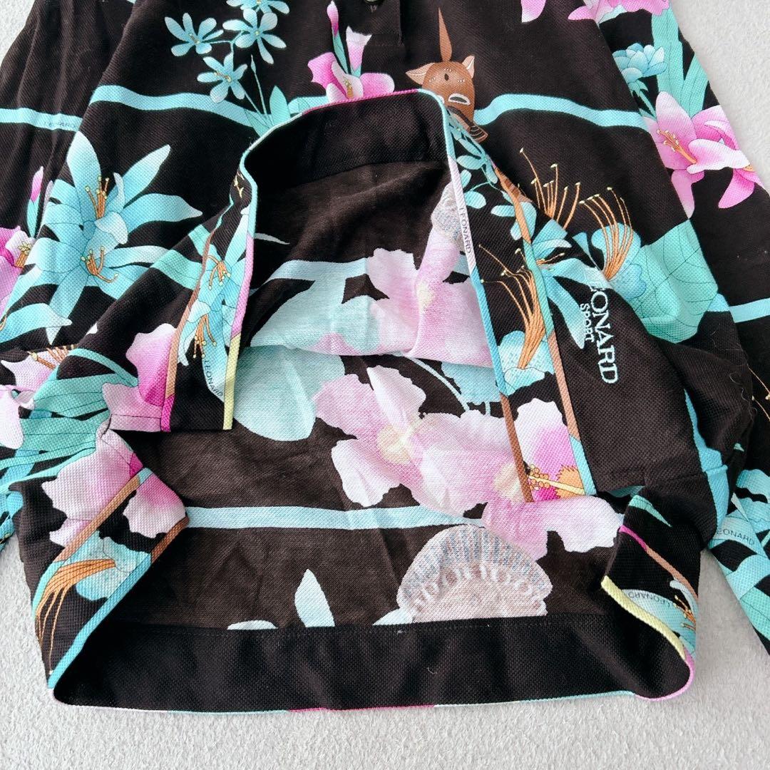 美品✨LEONARD レオナールスポーツ ポロシャツ 長袖 ブラウス 洗える L