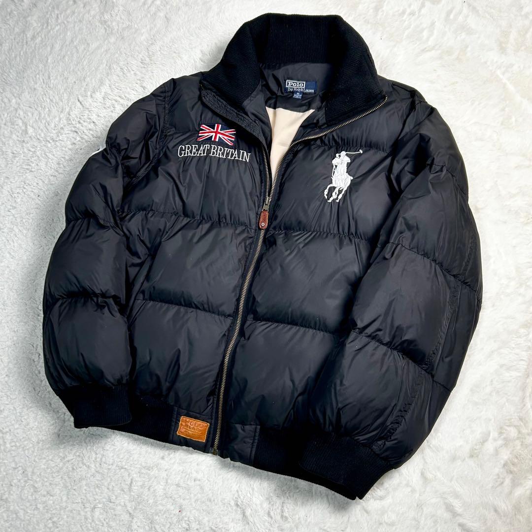 POLO RALPH LAUREN 刺繍 ダウンジャケット 黒 - メルカリ