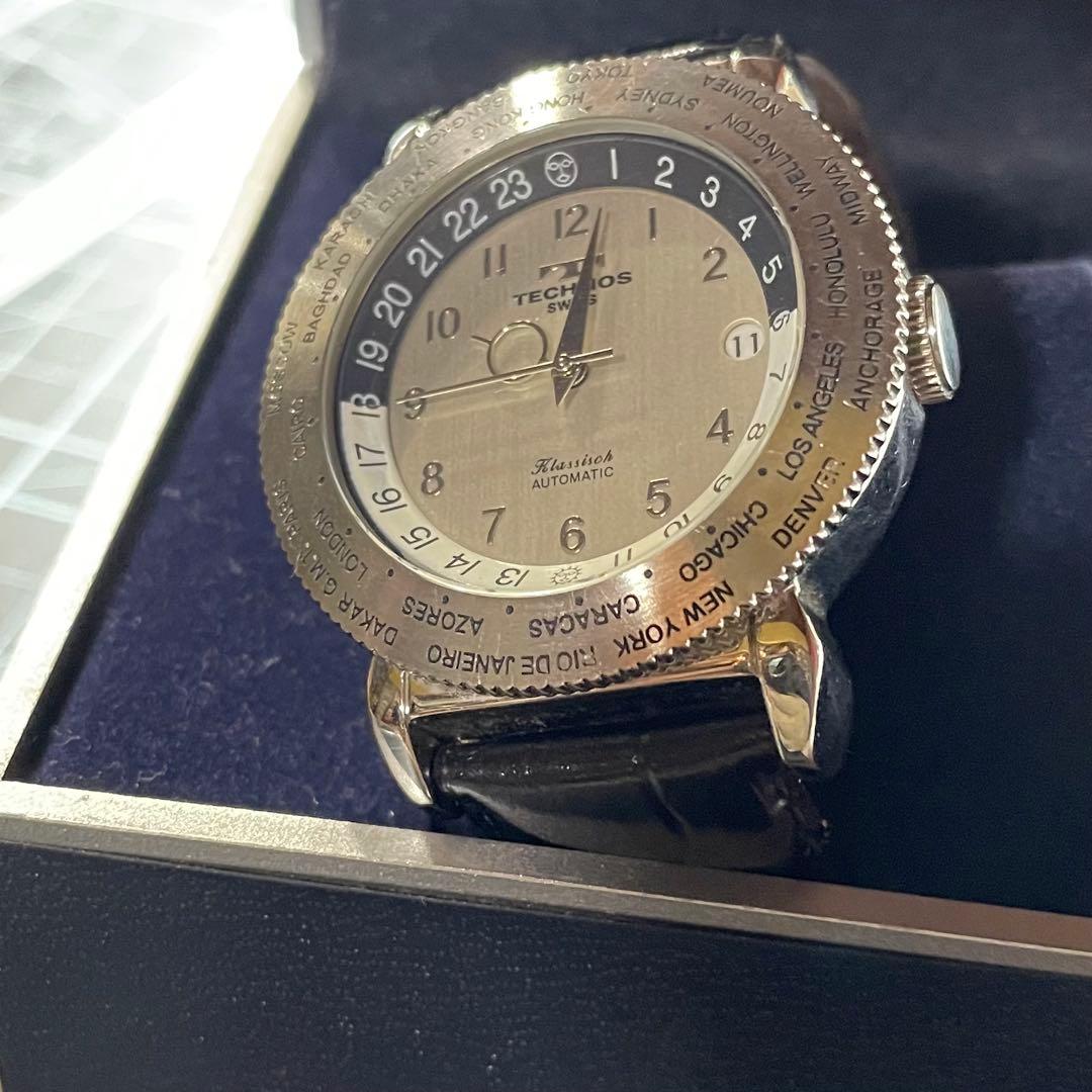 TECHNOS テクノス TGKA862Sケース 裏スケ 腕時計 自動巻稼働品 - メルカリ