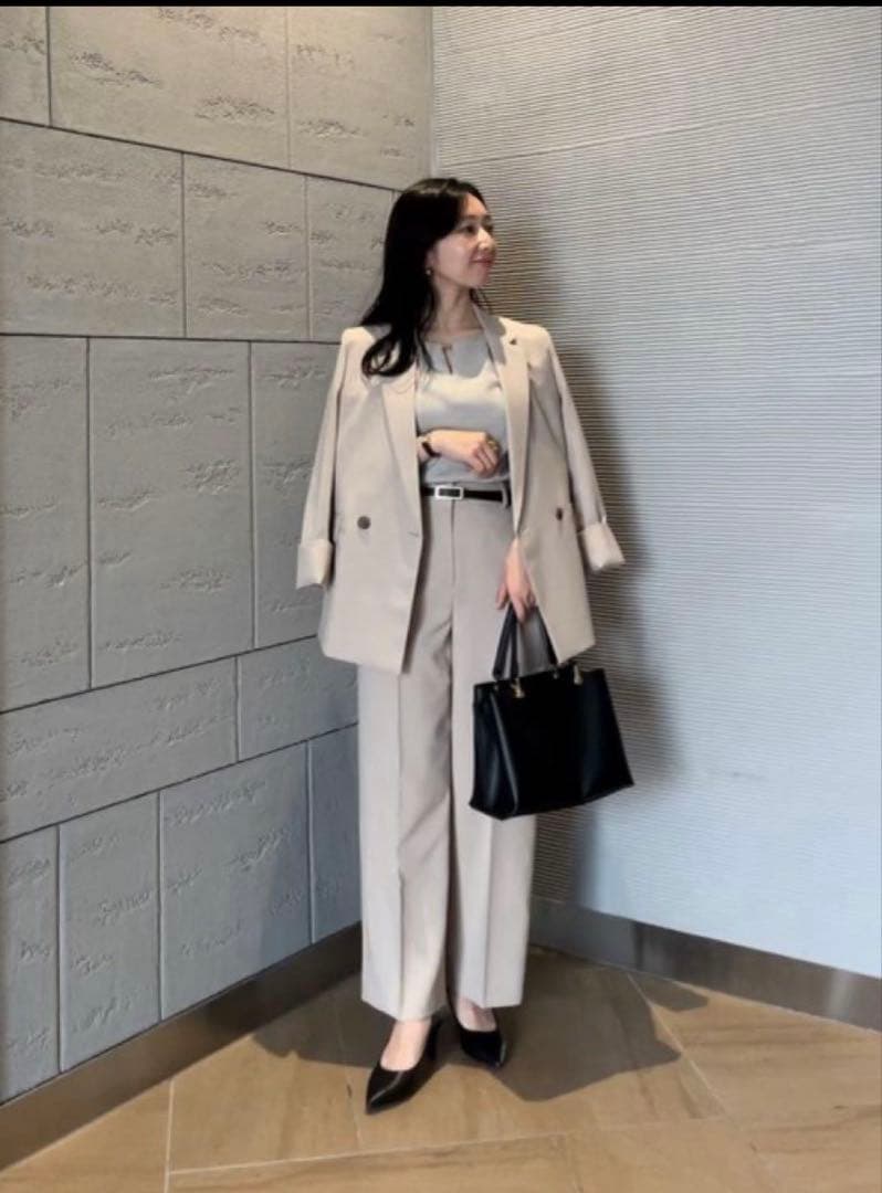 プラステ　プレミアムオックス　ジャケットパンツ　ベージュ　S PLST(プラステ)公式 | 2024年モデル プレミアムオックスダブルジャケット