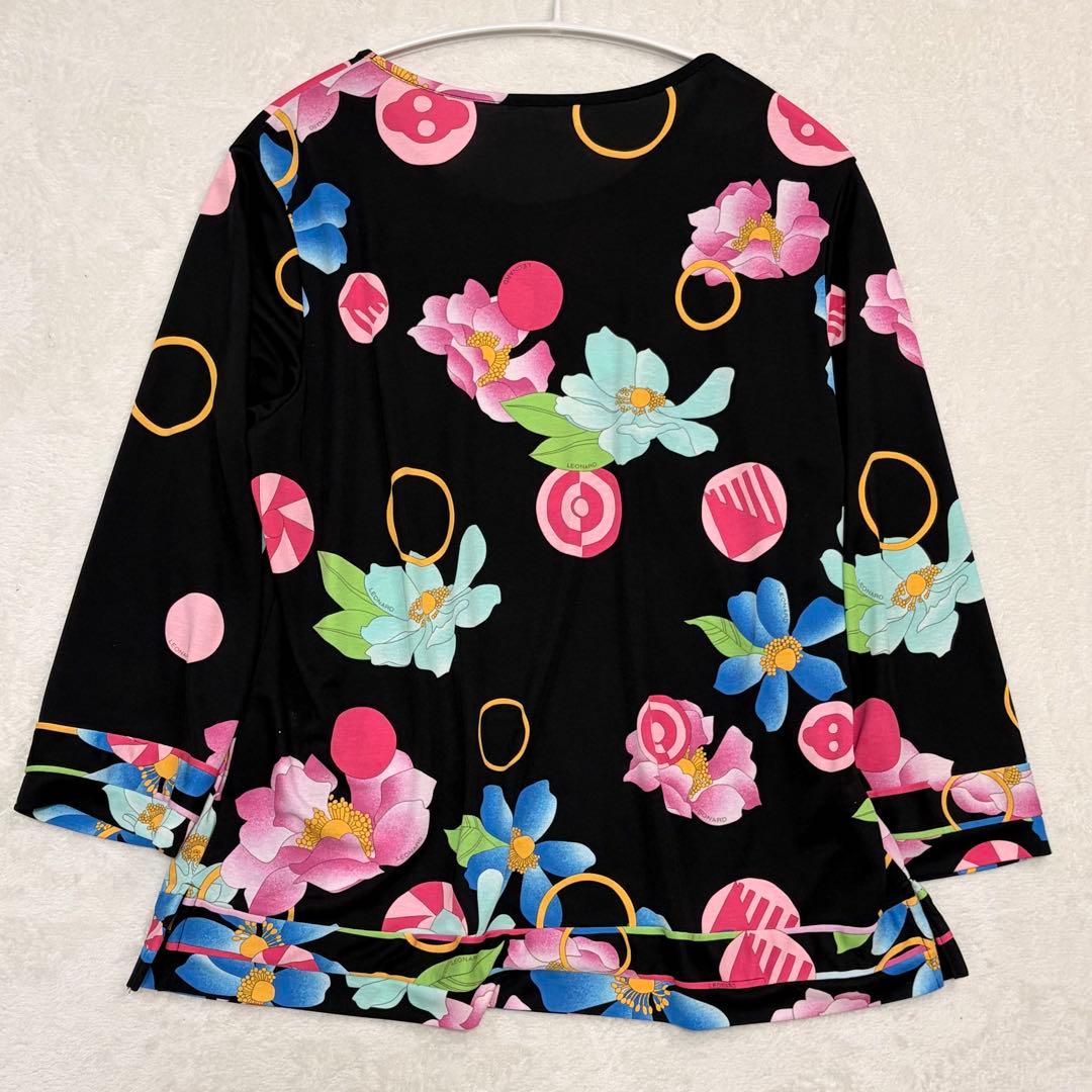 LEONARD SPORT 花柄 七分袖カットソー 44 ブラック 総柄 - メルカリ