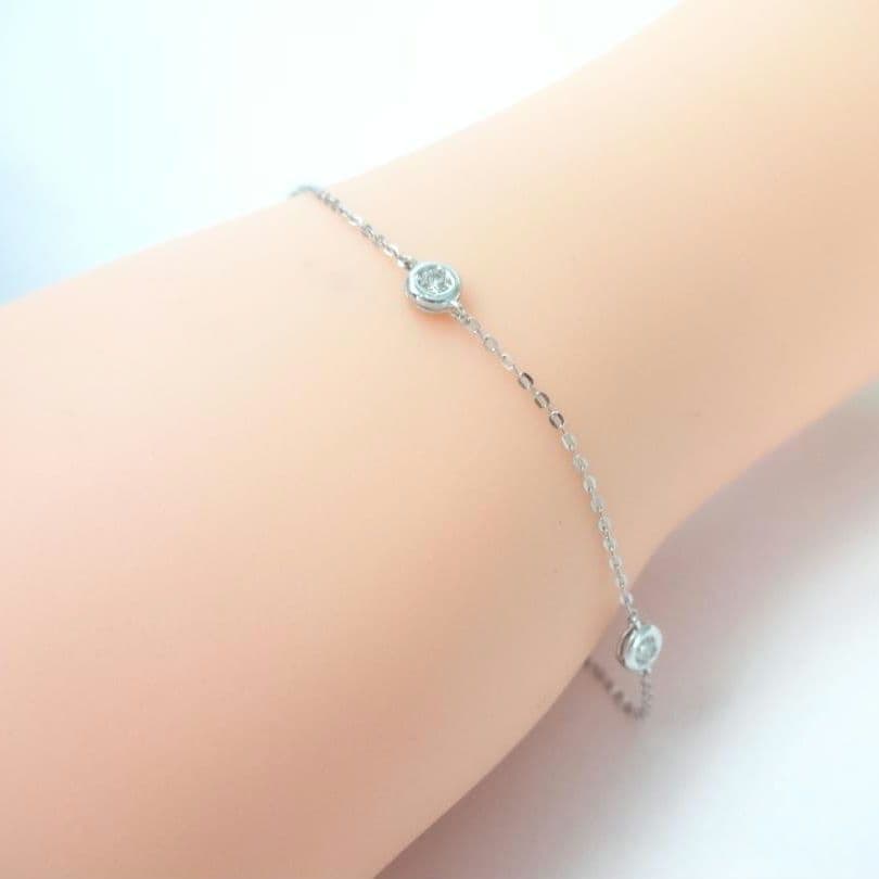 【hiroro様】0.10ct　ダイヤモンド　ステーション　ブレスレットプラチナ
