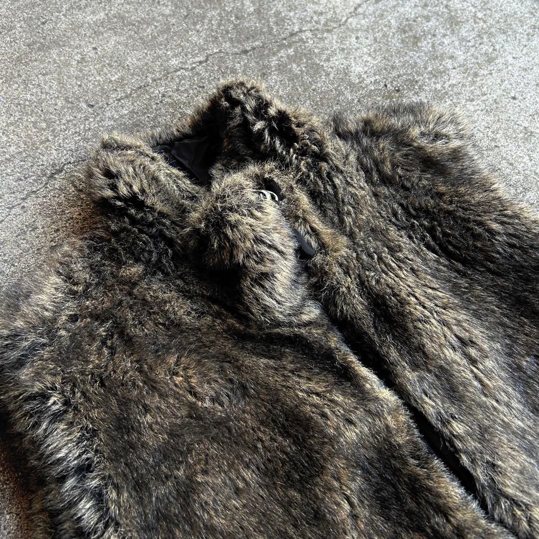 90s Vintage フェイクファー リバーシブルベスト Y2K アーカイブ