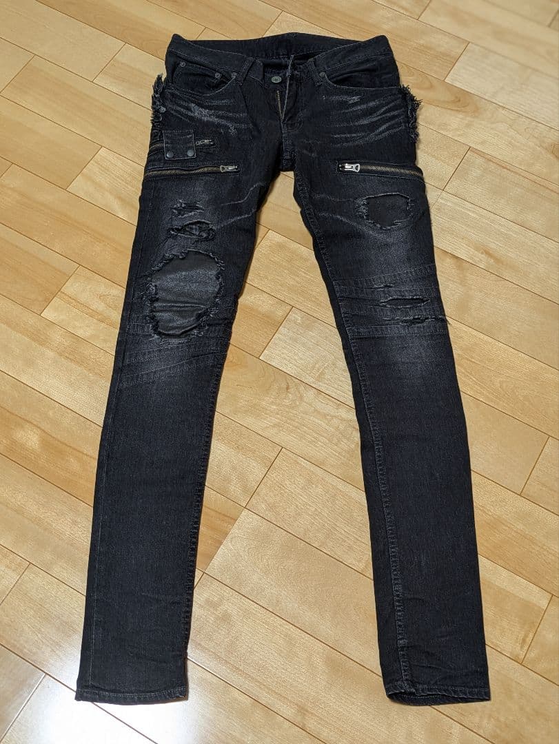 LGB ルグランブルー ブラックデニム サイズ25 試着のみ 中古・古着通販】L.G.B (ルグランブルー) ペイント加工デニムパンツ