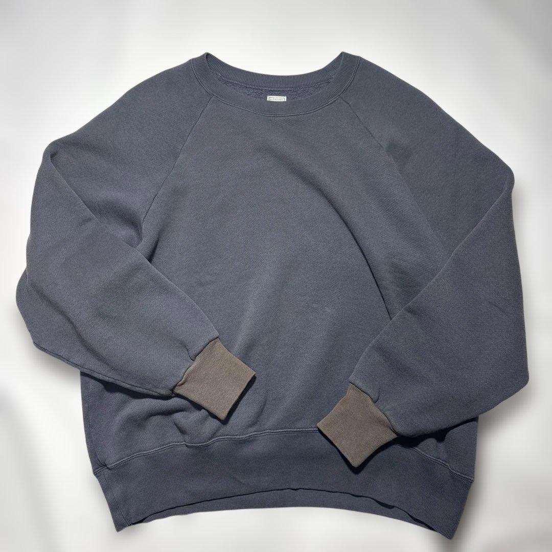 A.PRESSE スウェット　2トーン　ネイビー　チャコールグレー　フェード A.PRESSE - アプレッセ 2026 STYLE1 Vintage Half Zip Sweatshirt