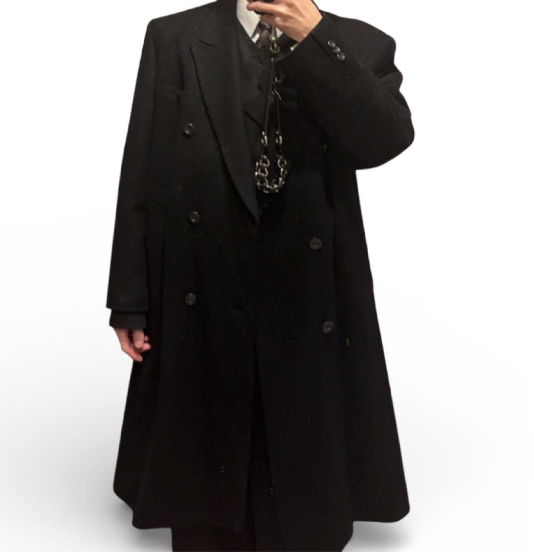 ダブル ロングコート ブラック カシミヤ100 sullen hype モード - メルカリ