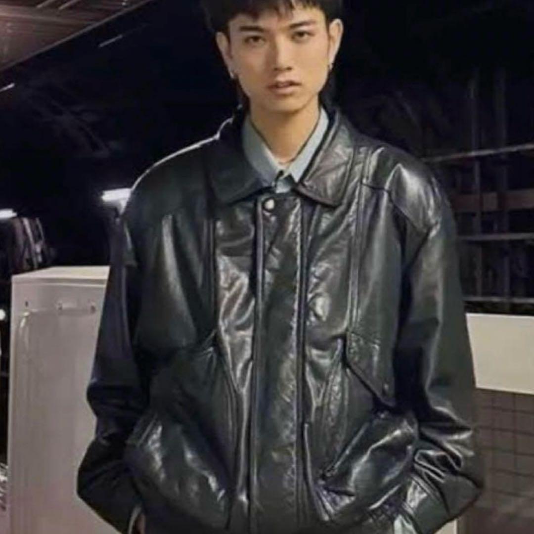 極美品！】短丈90s vintage レザージャケット 牛革 L 深水光太 - メルカリ