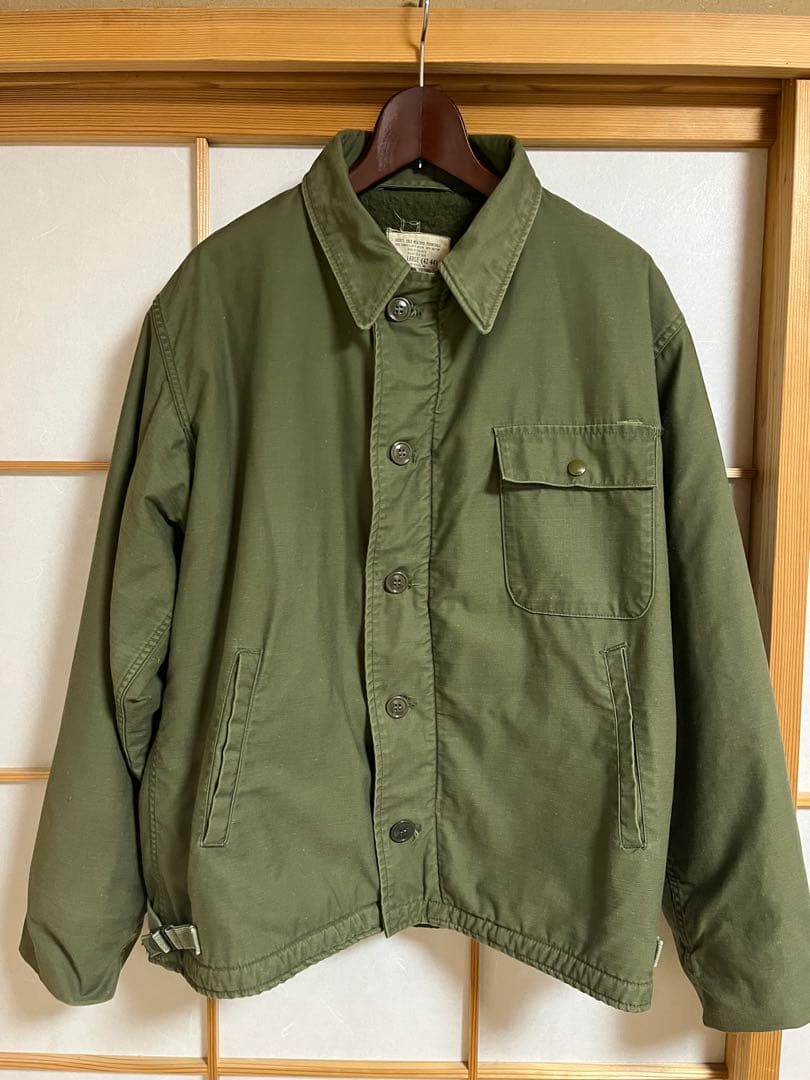 米軍実物 U.S. NAVY A-2 deck jkt 70's 42-44 Vintage US Navy A-2 Deck Jacket 1970s | Cold Weather Field Coat