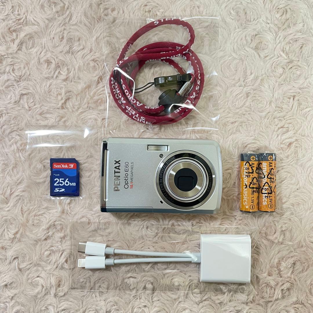 動作確認済✨PENTAX Optio E60✨スマホ転送OK 単三電池 可愛い