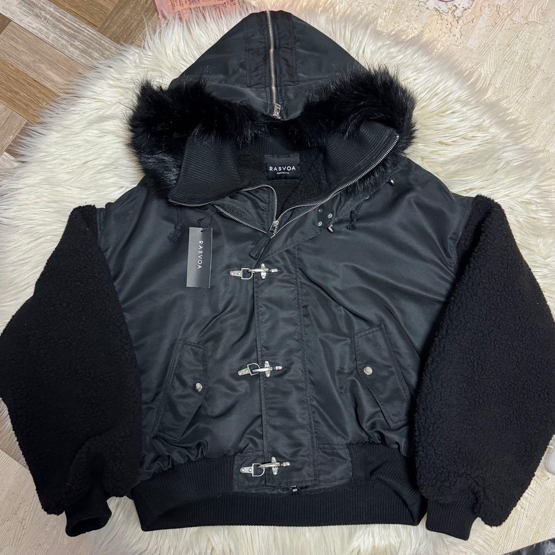 RASVOA ラスボア ファイヤーマンボアフライトジャケット ブラック