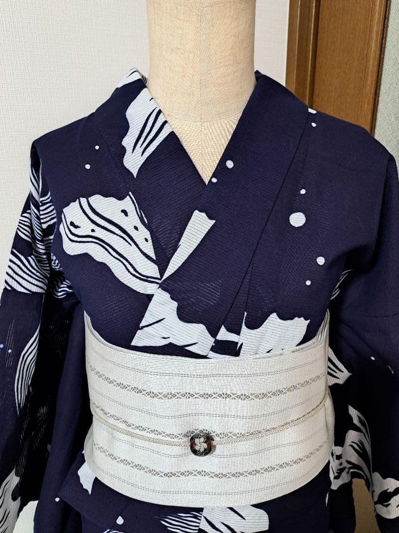 浴衣 綿絽 ハセガワアヤ 金魚 あぶく 尾ひれ ポワソンドール ばらいろ 注染