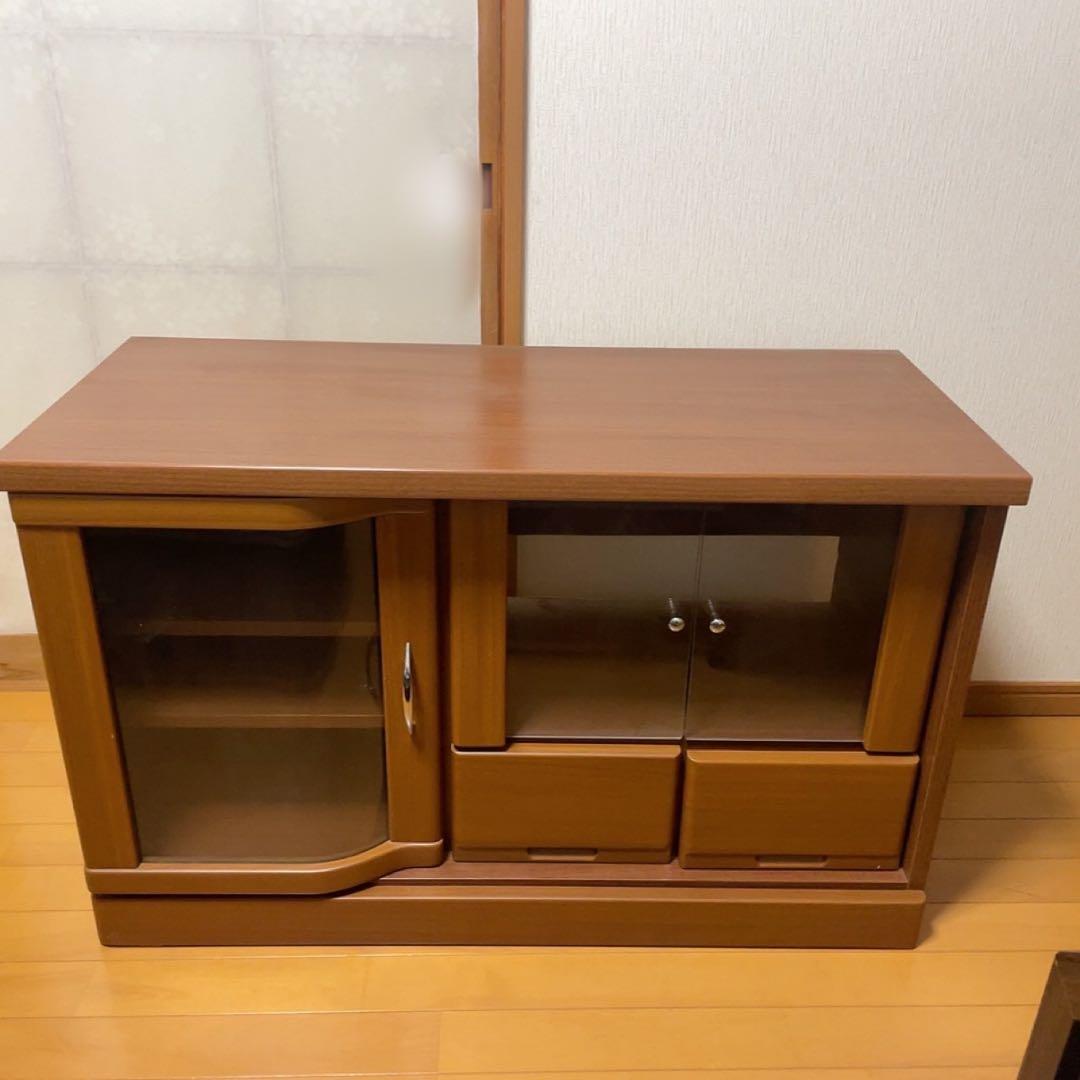 木製テレビ台 ブラウン ガラス扉 引き出し付き 楽天市場】テレビ台 ガラス扉 引き出し ユニットテレビボード 開梱設置