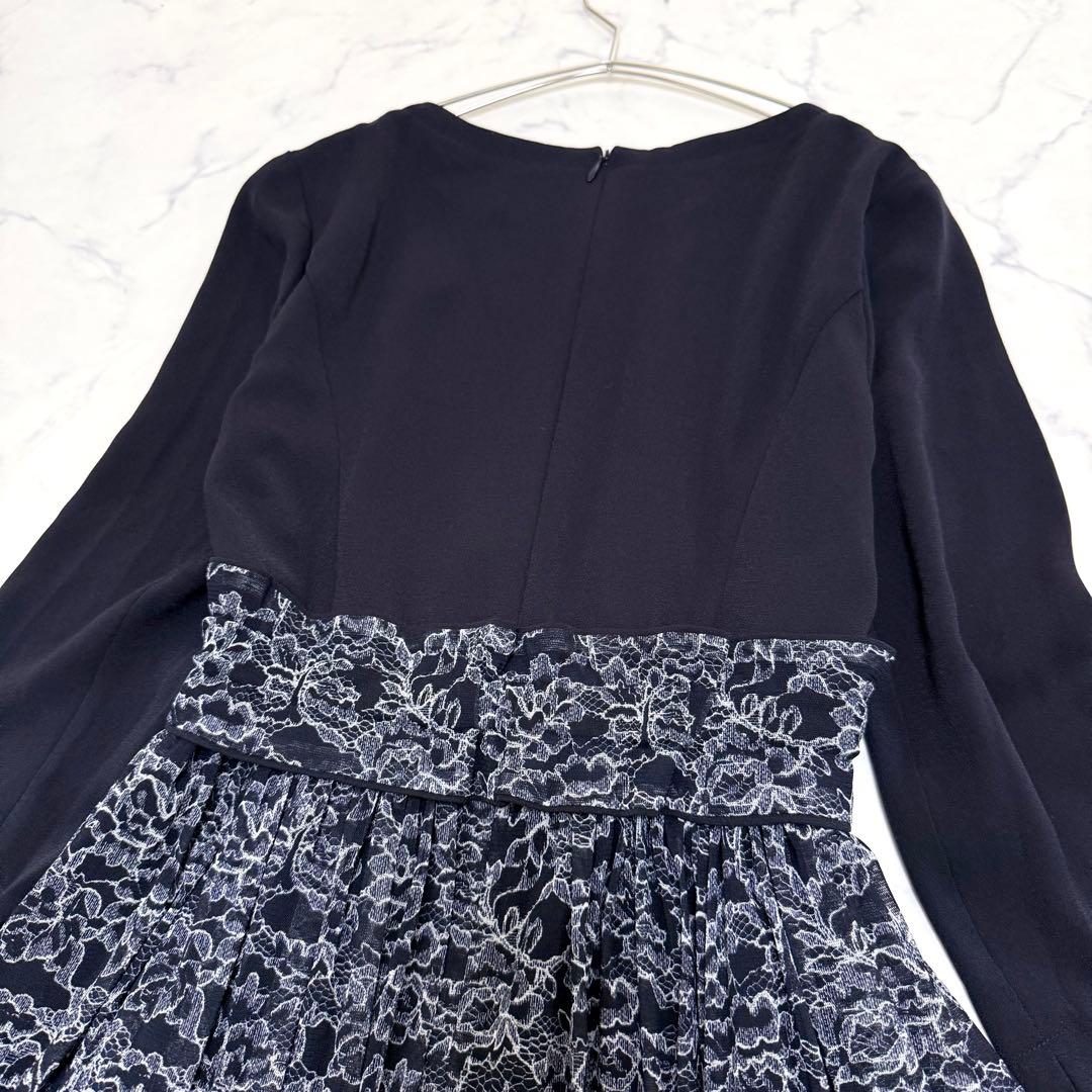 レリアン】ドッキングワンピース ウエストゴムベルト ネイビー Mサイズ