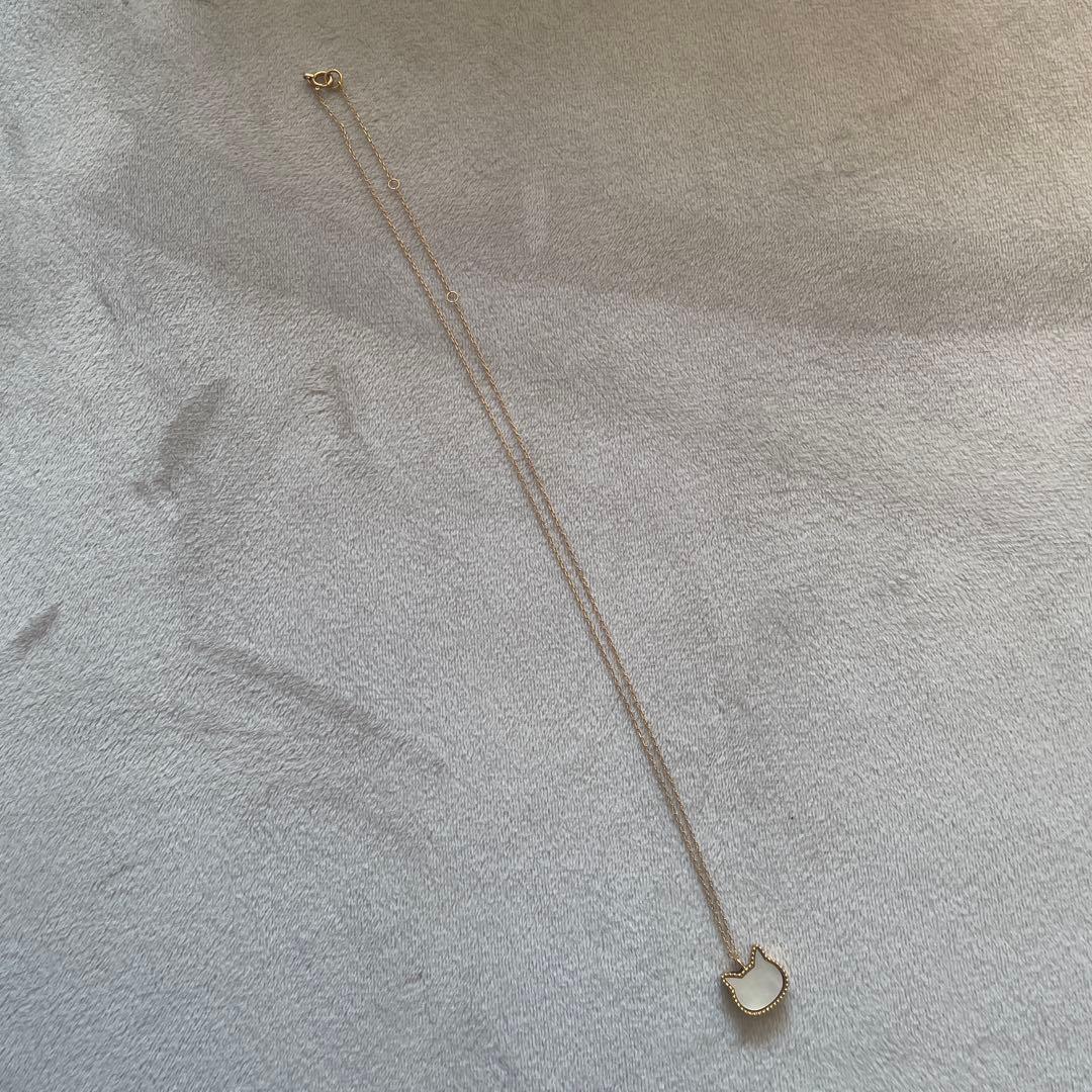 ネコ ゴールド ネックレス　白蝶貝 楽天市場】【最短当日出荷】 猫モチーフ 白蝶貝 オニキス K10 ゴールド