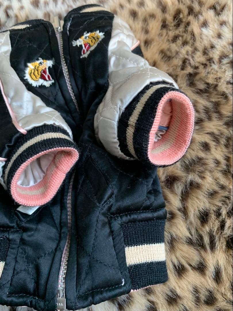 訳ありリバーシブルスカジャンblueblueblue犬服ジャンパー和柄ダウン