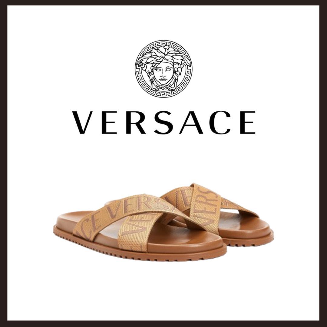 ○★新品 未使用 VERSACE オールオーバー ロゴ サンダル ブラウン Amazon.com: VERSACE VE 4418-533213 Sunglasses Brown W/Light Brown