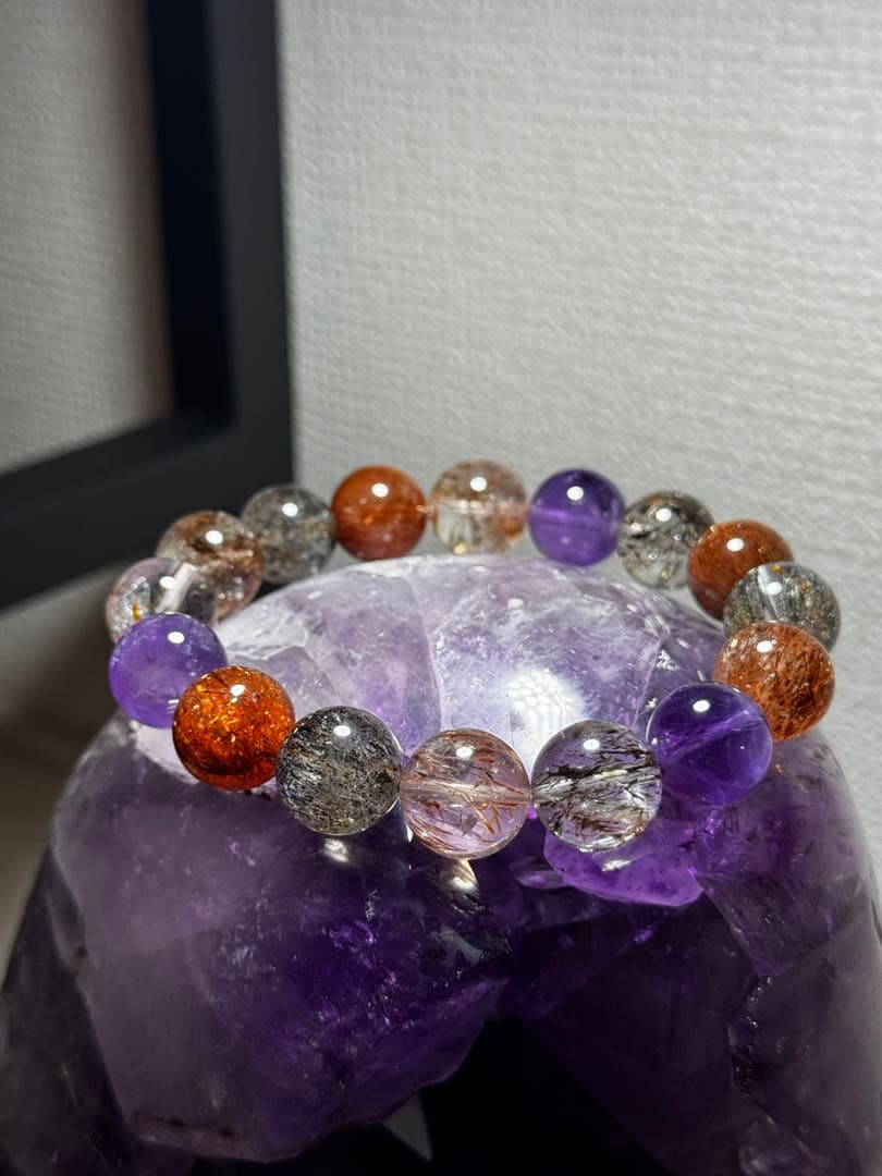 天然石スーパーセブンブレスレット　13.5mm＋　♯2