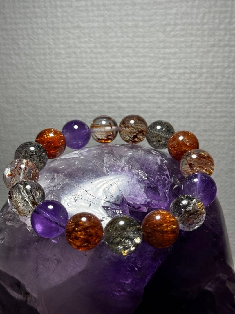 天然石スーパーセブンブレスレット　13.5mm＋　♯2