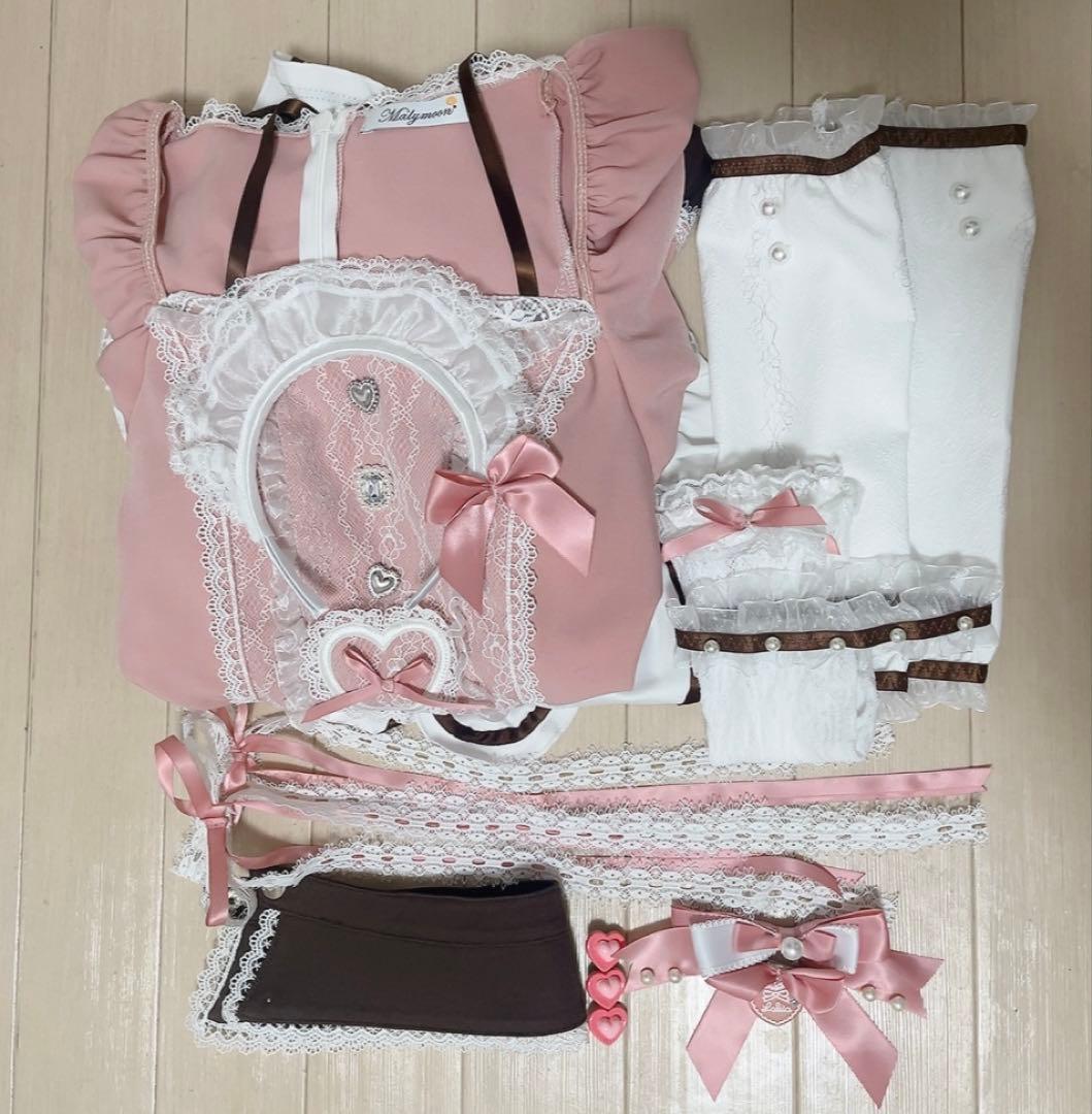 ブーケリボンジュエルピンクメイド《バレンタインコスプレ11点セット》