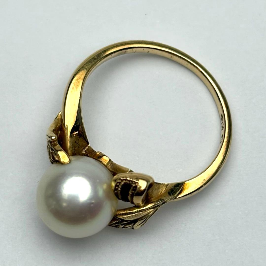 K14 MIKIMOTO アコヤ パールリング 8.6ｍｍ　付属品完備