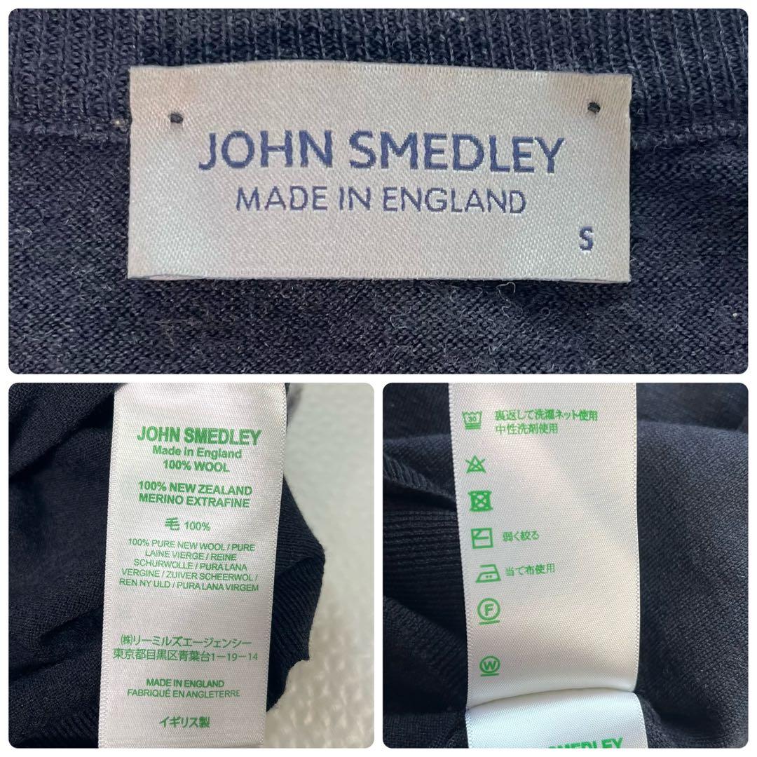 ジョンスメドレー クルーネックニット メリノウール 現行タグ 英国製