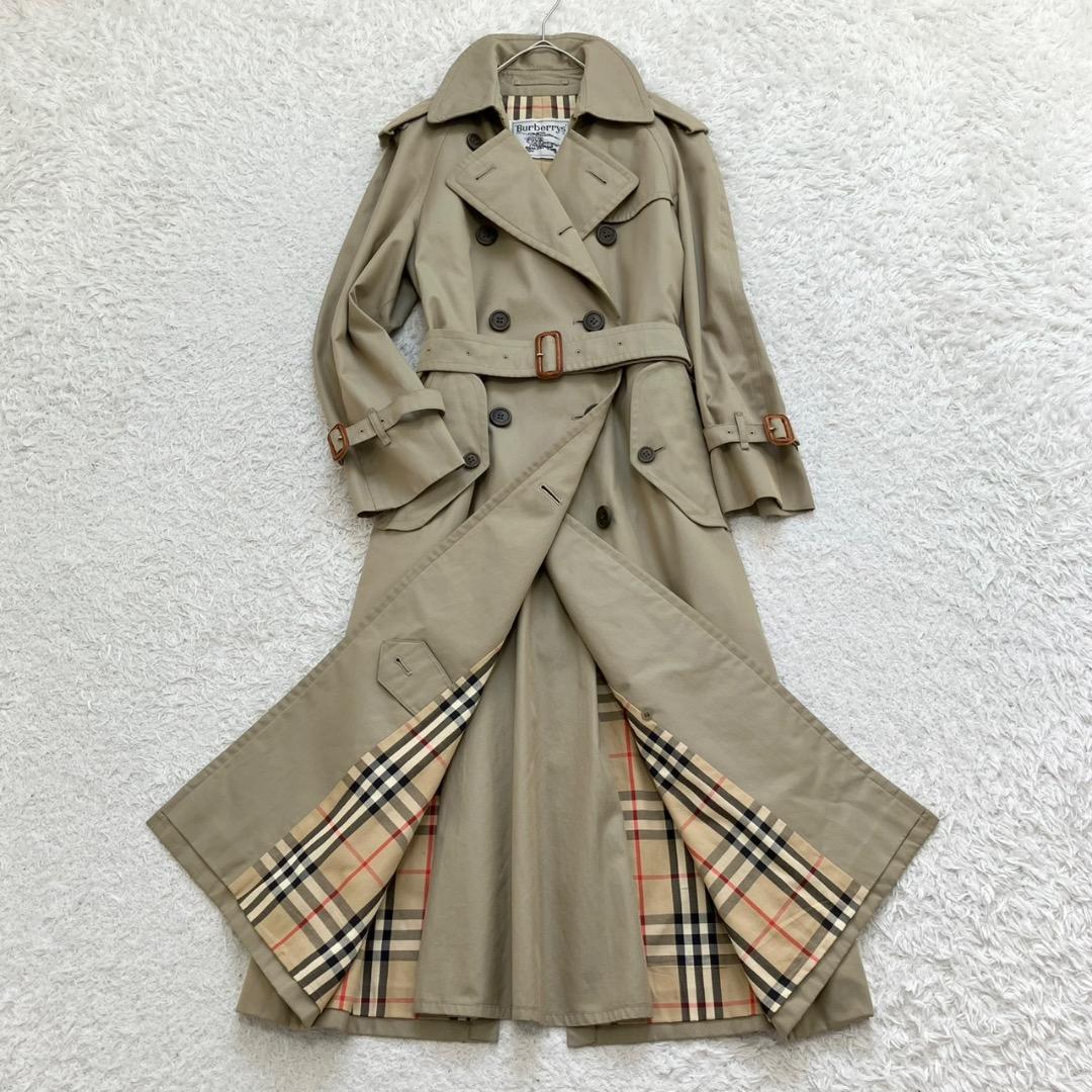 バーバリー トレンチコート ノバチェック ロング ベルト Aライン