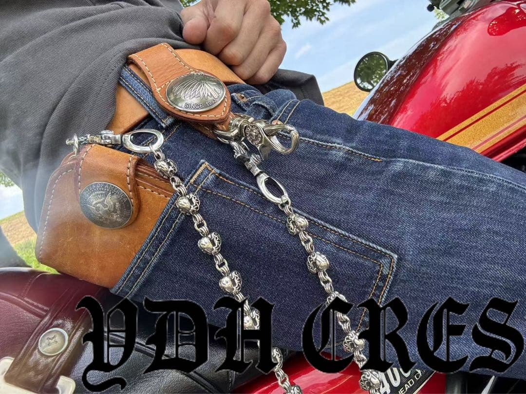 バイカー必須 ウォレット用プレーン シルバーチェーン TYPE1 QBKB0