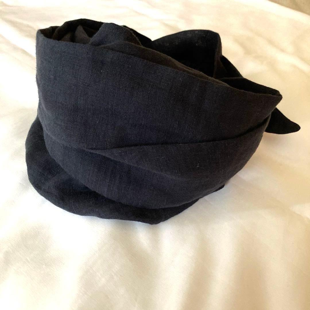 リネンガーゼ アレンジロングリボン ターバン ヘアバンド ヘアターバン