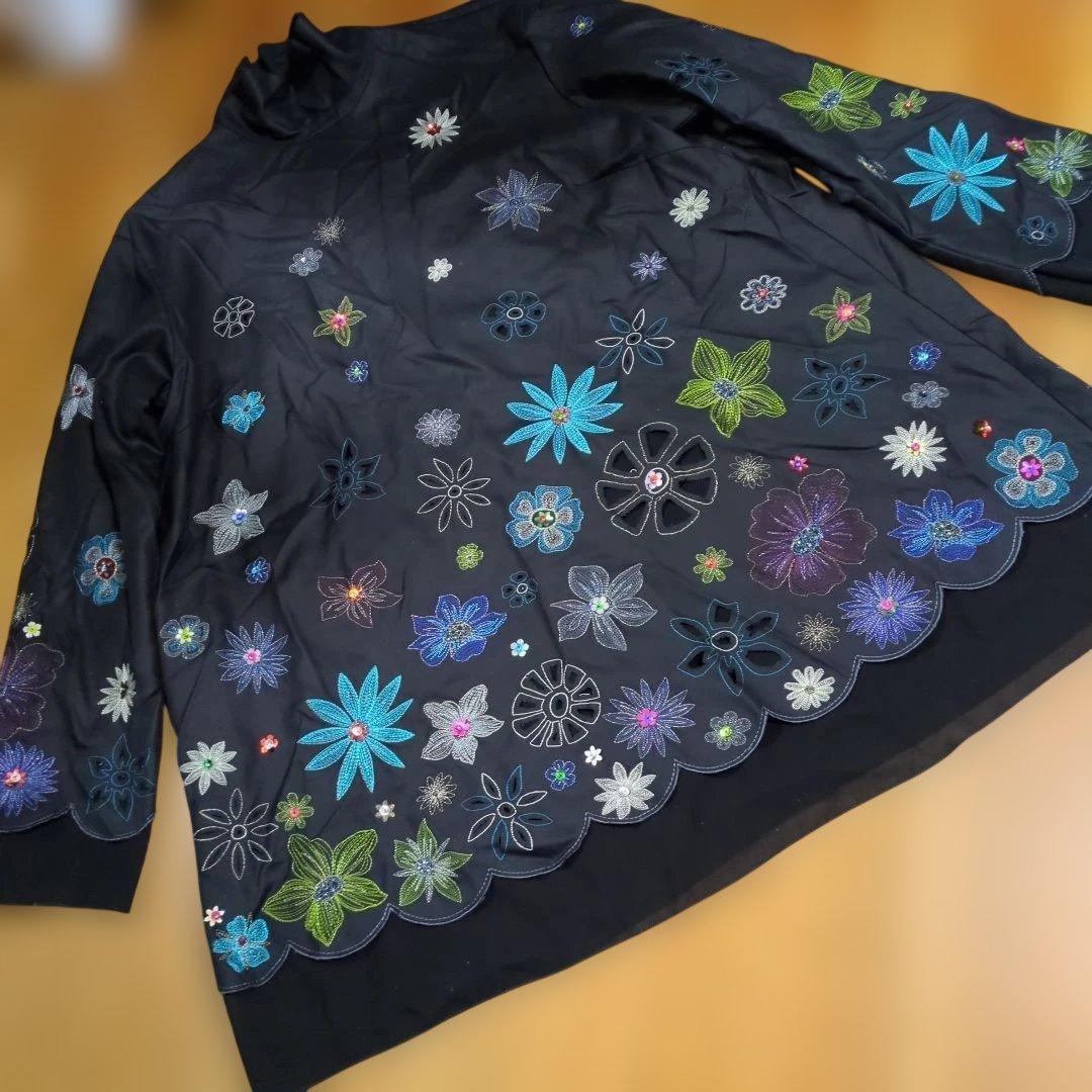 TOKUKO 1er VOL☆お花の刺繍とスパンコール チュニック シルク 美品