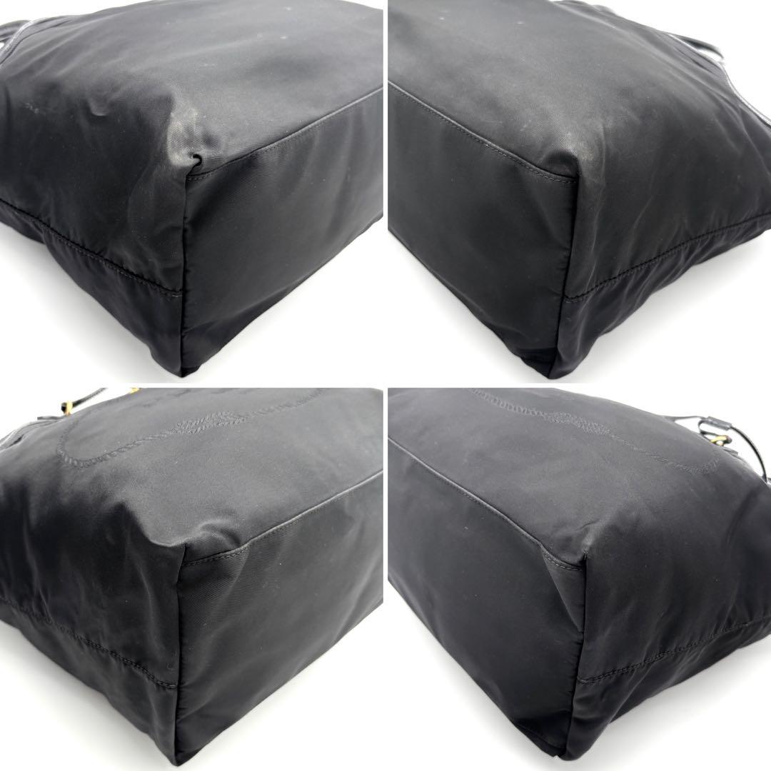 美品 プラダ トートバッグ ジャガード ゴールドロゴ 白タグ 肩掛け A4