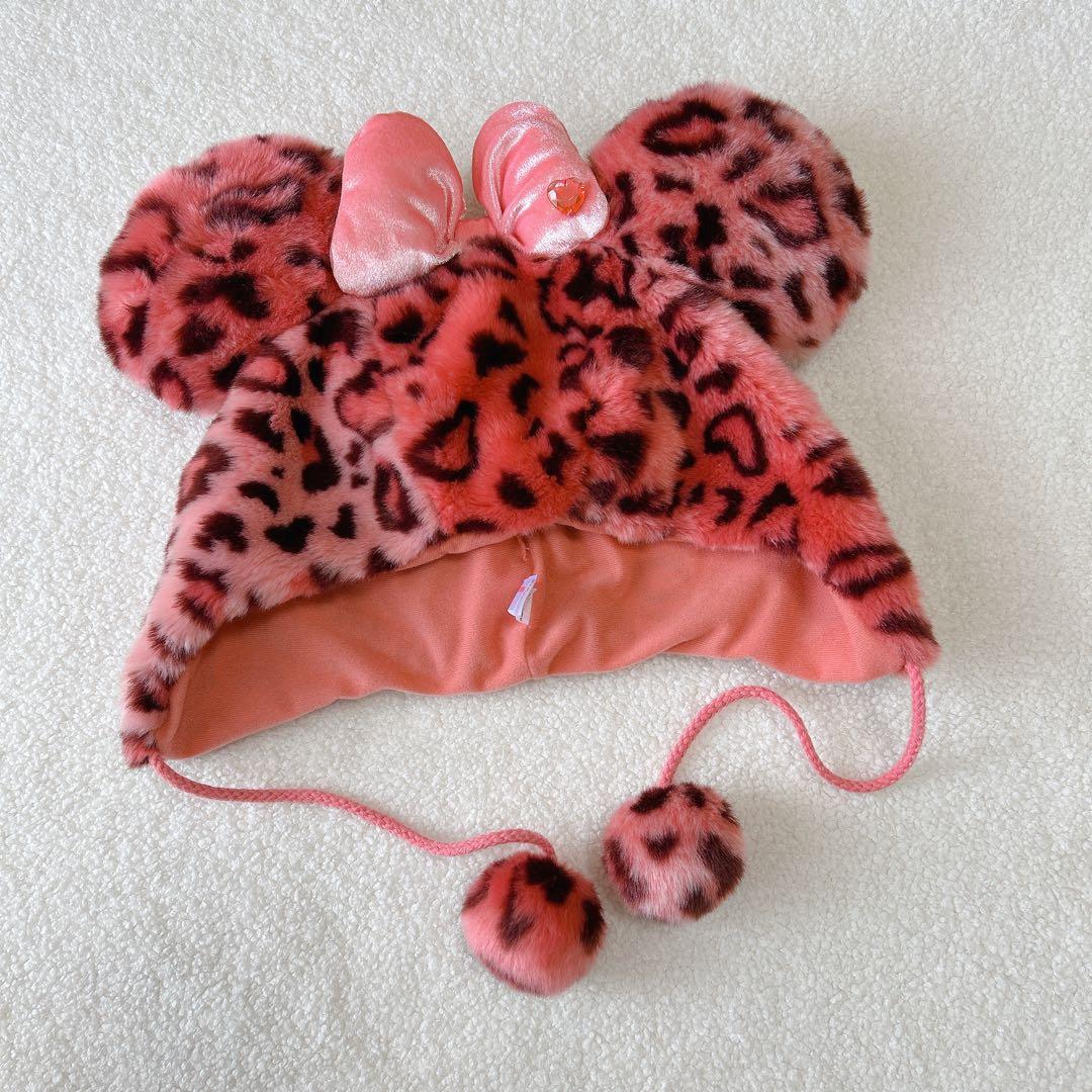 ミニーピンク ディズニー ファンキャップ ヒョウ柄 ♪入手困難なレア