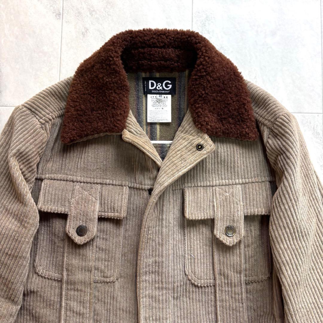archive】ドルチェ&ガッバーナ ムートン襟 コーデュロイブルゾン 46