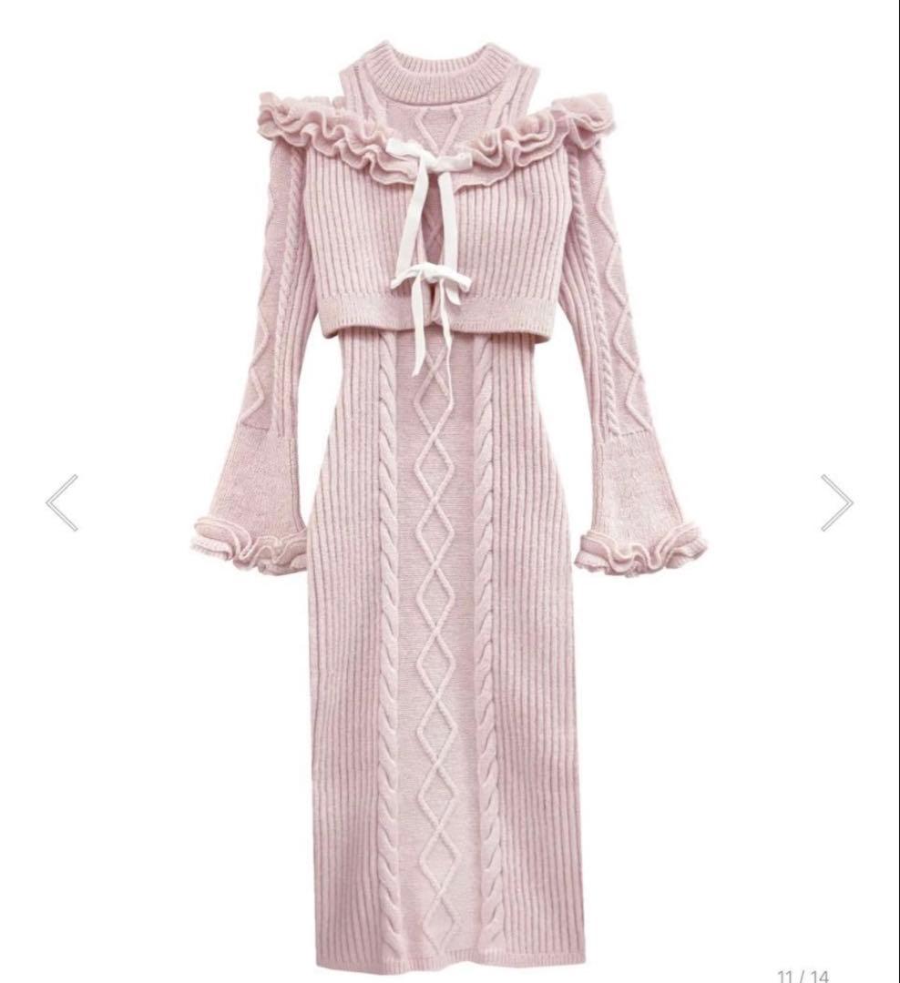 最終値下Rosé Muse今期完売品ニットワンピース＆オフショルカーディガン frill cardigan set mini knit OP – BUNNY APARTMENT