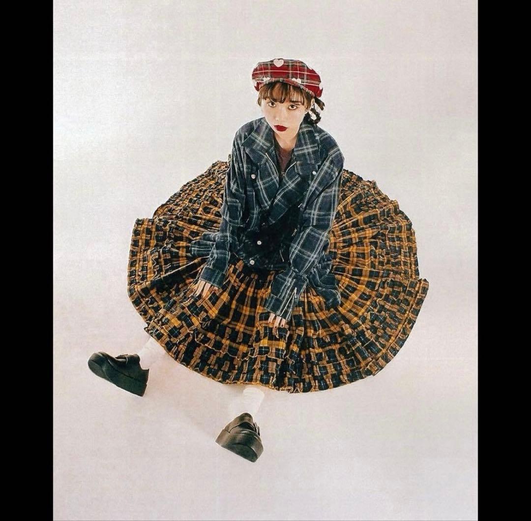 HEIHEI ヘイヘイ 吊りリボンスカート イエロー