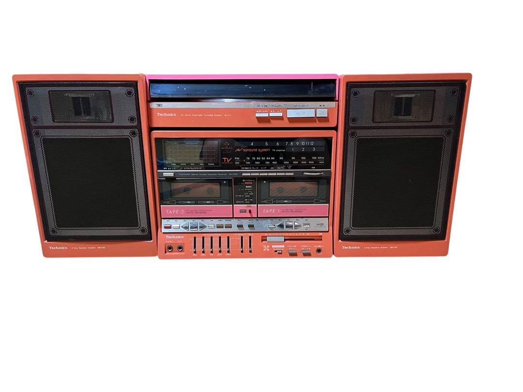 ジャンク品　レトロ　Technics ダブルカセット　プレーヤー　ステレオコンポ Yahoo!オークション -「ダブルカセットコンポ」の落札相場・落札価格