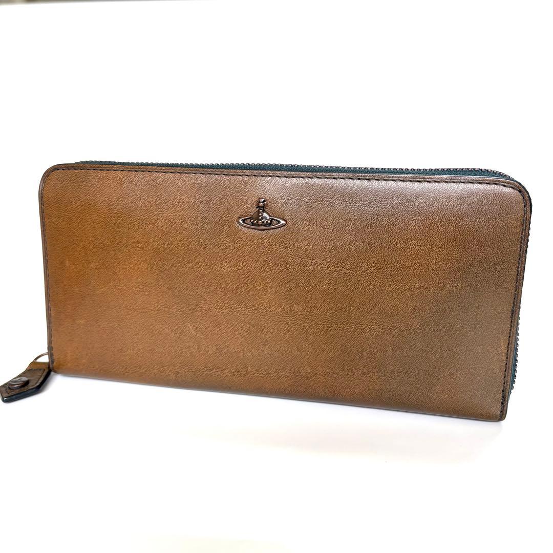 新品 ヴィヴィアン コッパー ラウンドファスナー長財布 グリーン 展示