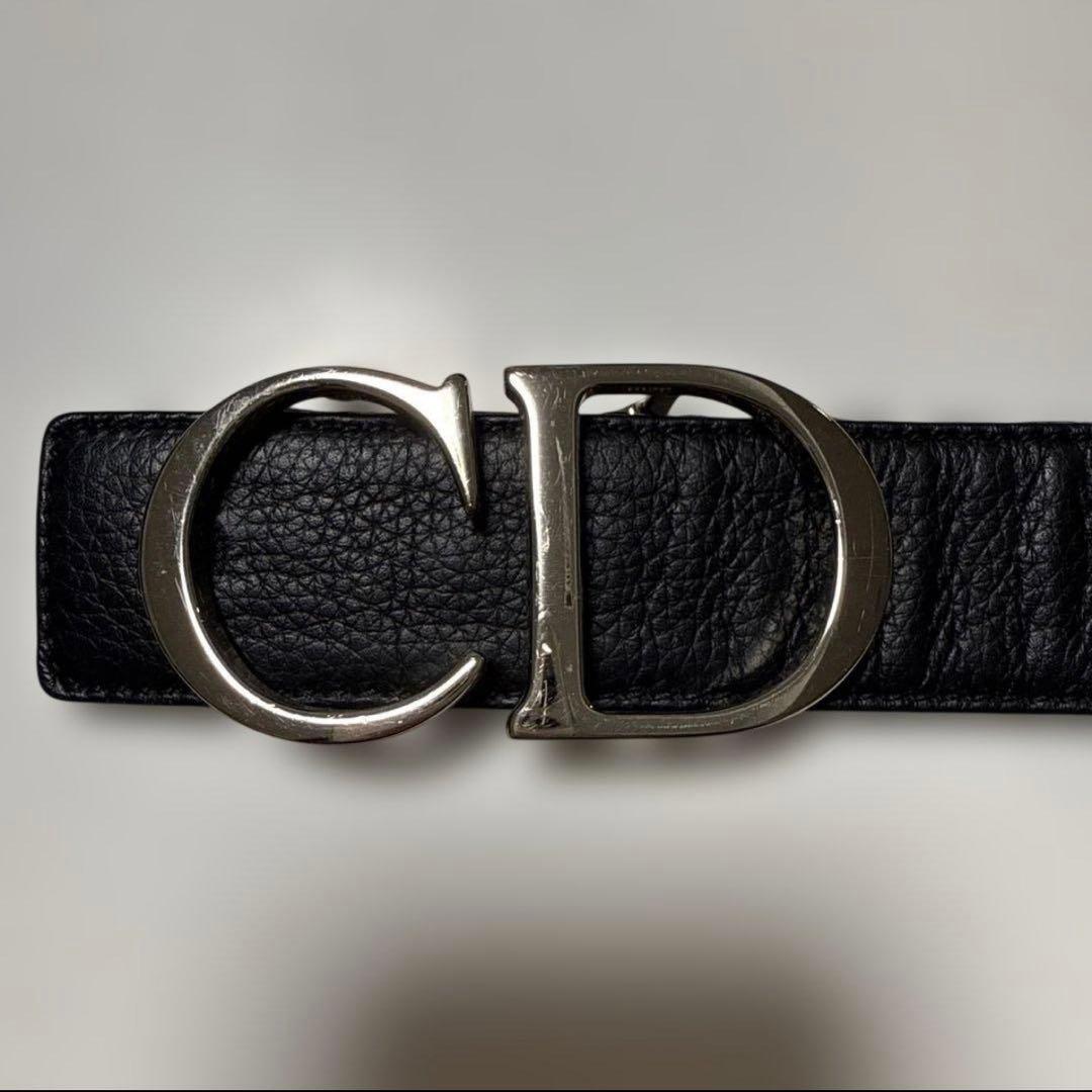 Dior オブリーク ブラックレザーベルト リバーシブル CDロゴ - メルカリ