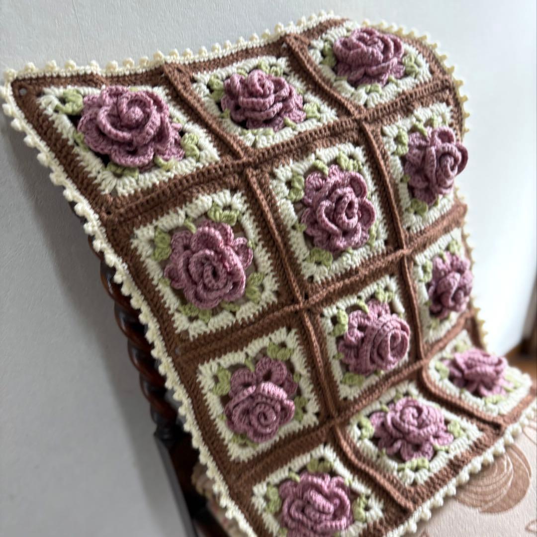 グラニースクエア モチーフ編み ブランケット マルチカバー かぎ針編み