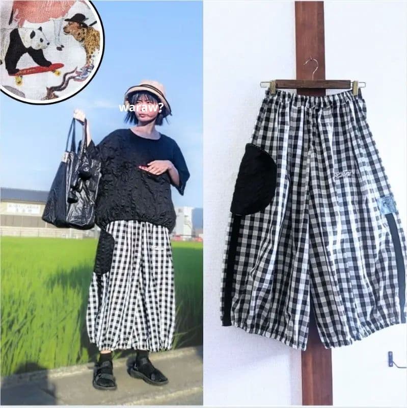 【リバティポケット】バルーンキュロット ギンガムチェック ゆったり ハンドメイド mortimer_j24c_001.jpg