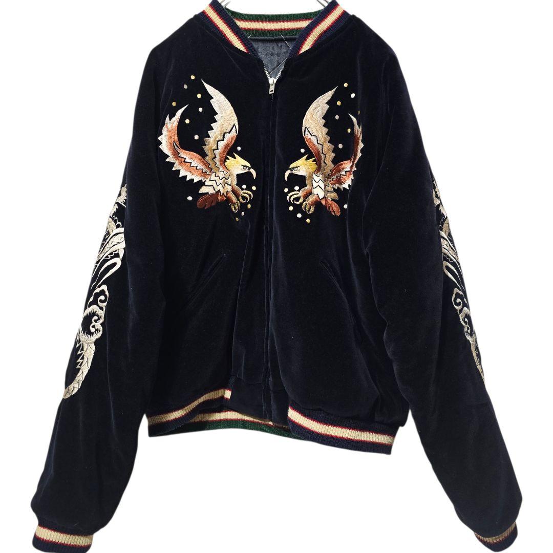 テーラー東洋 別珍 スカジャン 舞妓 鷹 日本 龍 刺繍 L 美品 - メルカリ