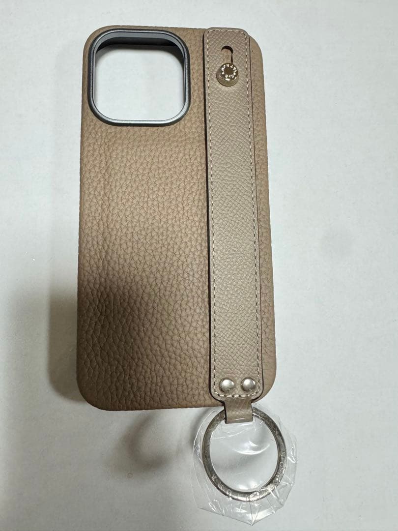 BONAVENTURA iPhone 15 Pro Max 用ケース　エトープ iPhone 15) スナップボタン付き バックカバーケース シュリンクレザー