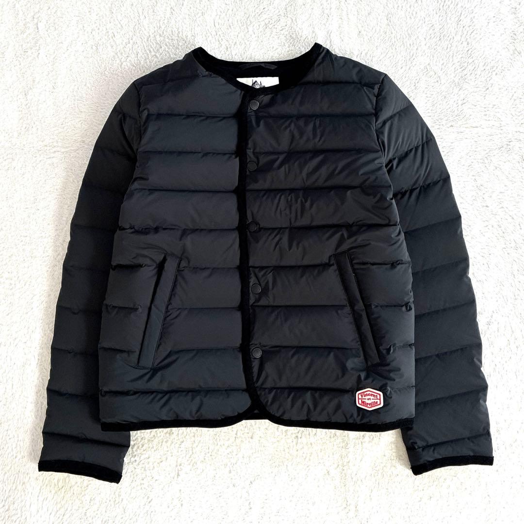 美品 バンソンエミレイユ ステッチレスダウンカーディガン 黒 ダウンジャケット VINCENT ET MIREILLE（ヴァンソン エ ミレイユ） ステッチレス ダウン