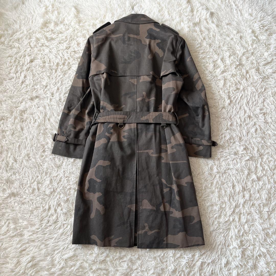 極美品☆XL☆アクアスキュータム 迷彩カモフラージュ柄 トレンチコート