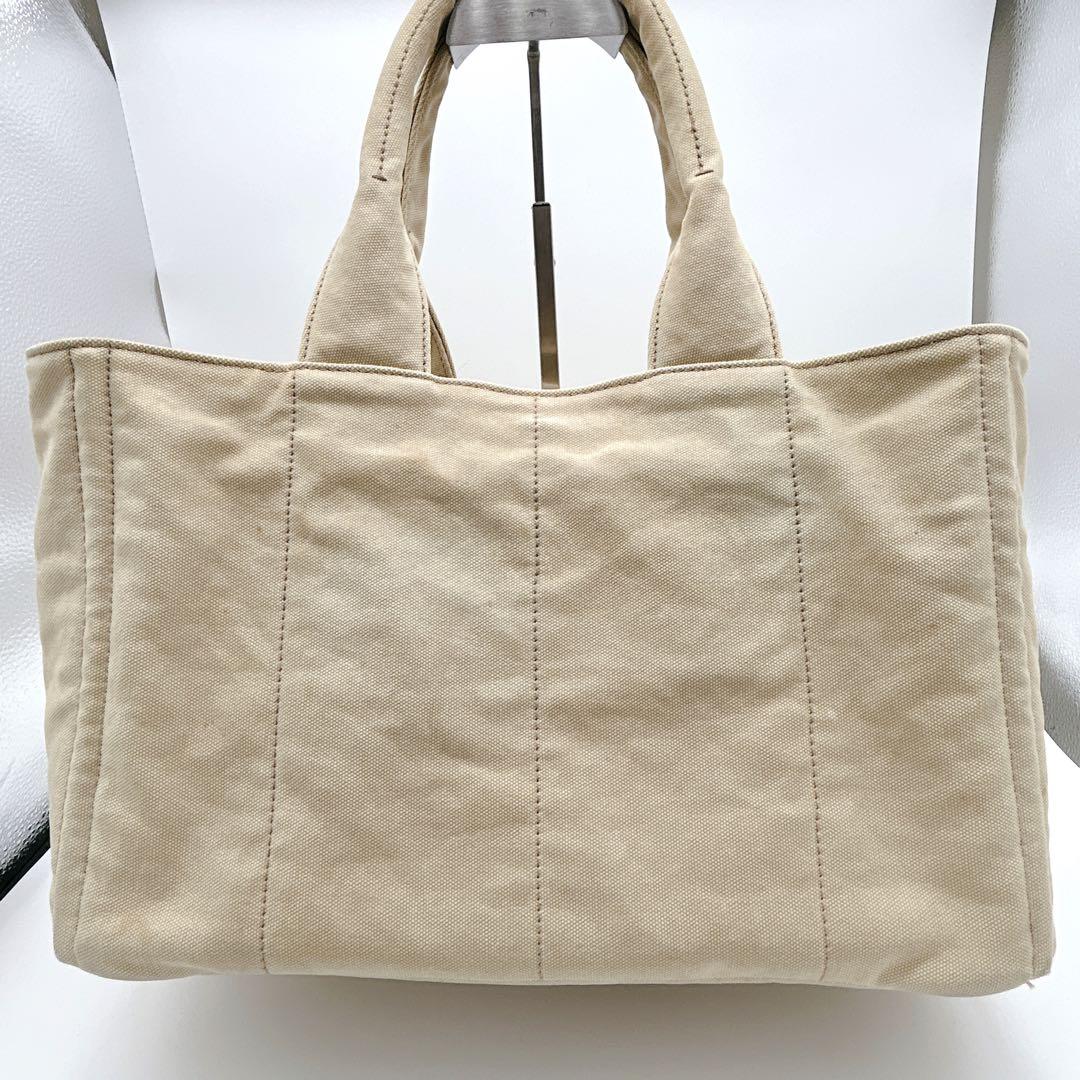PRADA カナパ ベージュ トートバッグ キャンバス 刺繍 A4 - メルカリ