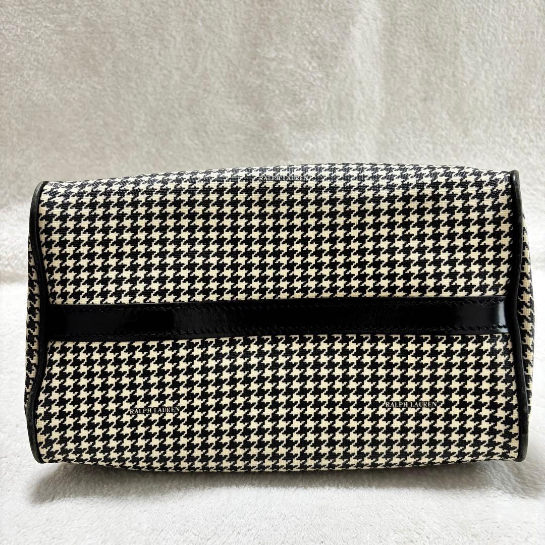 ラルフローレン 千鳥格子柄 ミニボストンバッグ ヴィンテージ PVC